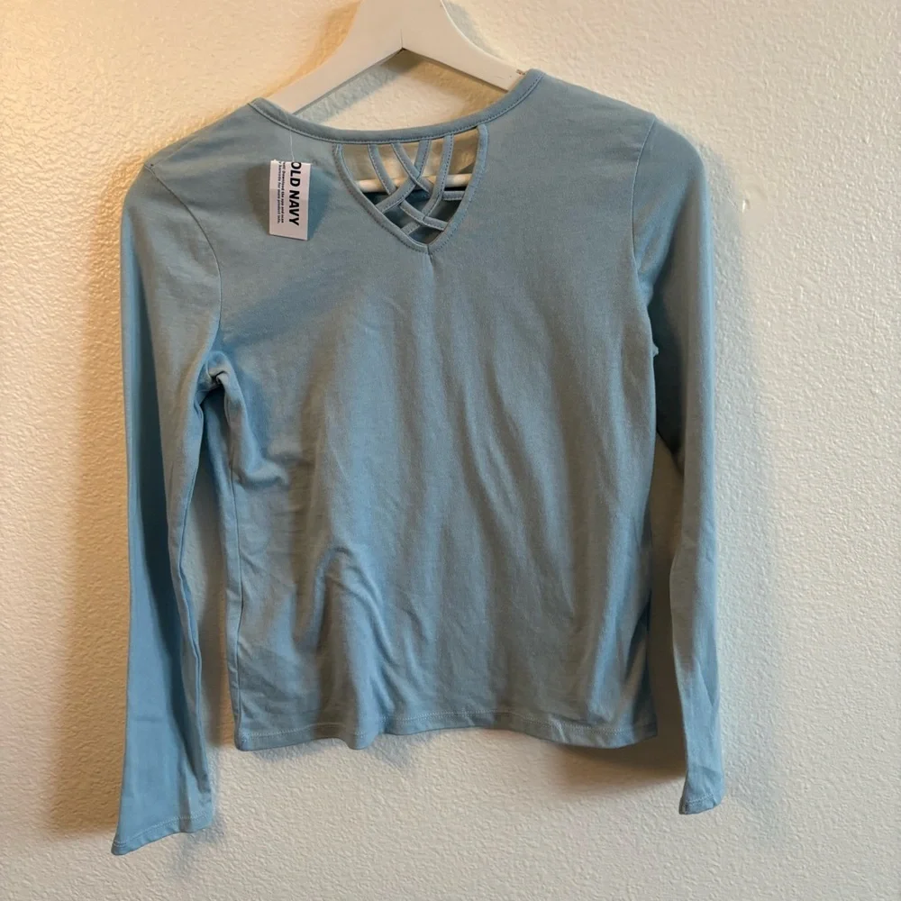 Old Navy L 10-12 Blue Kids Shirt positivi-tea smiley face soft cotton tee